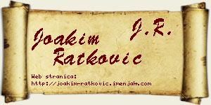 Joakim Ratković vizit kartica